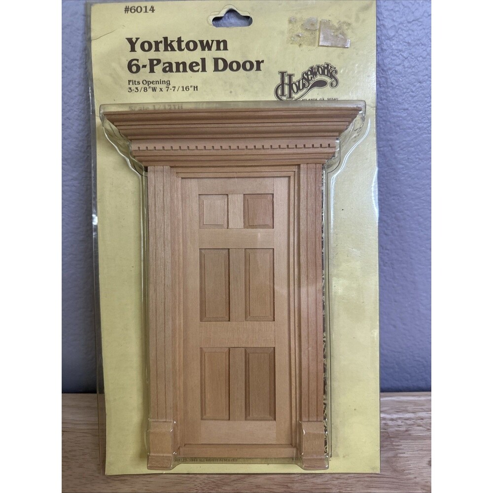 Houseworks Dollhouse Exterior Yorktown 6 Panel Door #6014  1:12 Scale